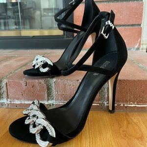 Michael Kora Scarlett Chain Link Suede Sandal